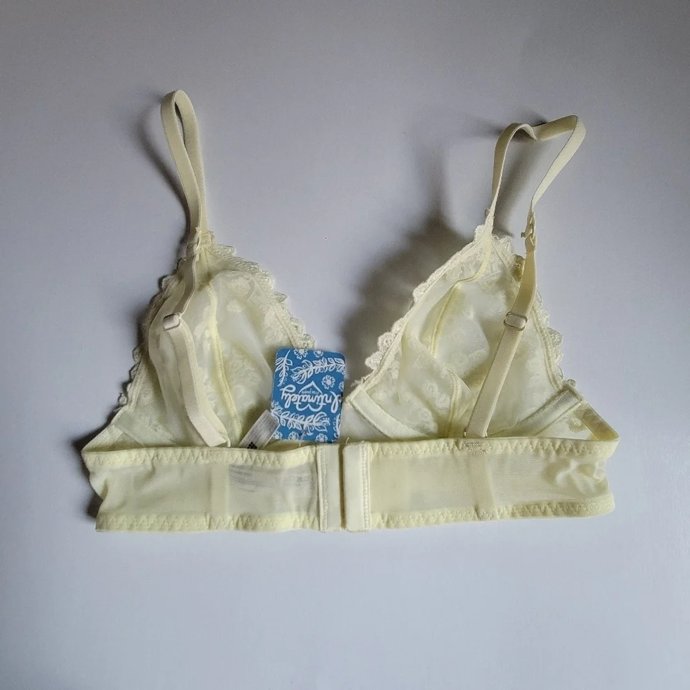 Free people NWT Veronica Yellow Lace Underwire bra.